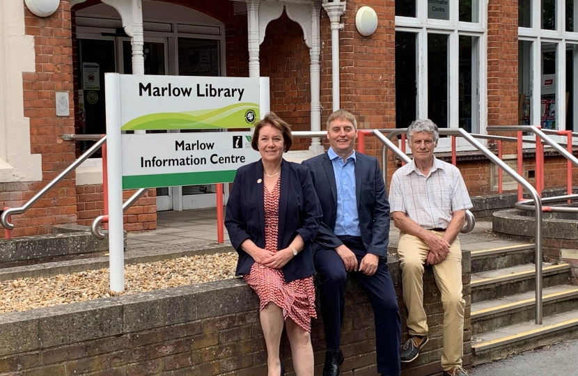 Carol, Alex and Neil at Marlow Library