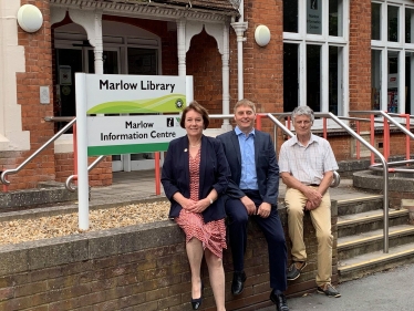 Carol, Alex and Neil at Marlow Library